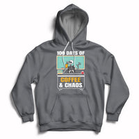 100 Days Of Coffee And Chaos 100th Day Teacher Skeleton Hoodie - Wonder Print Shop