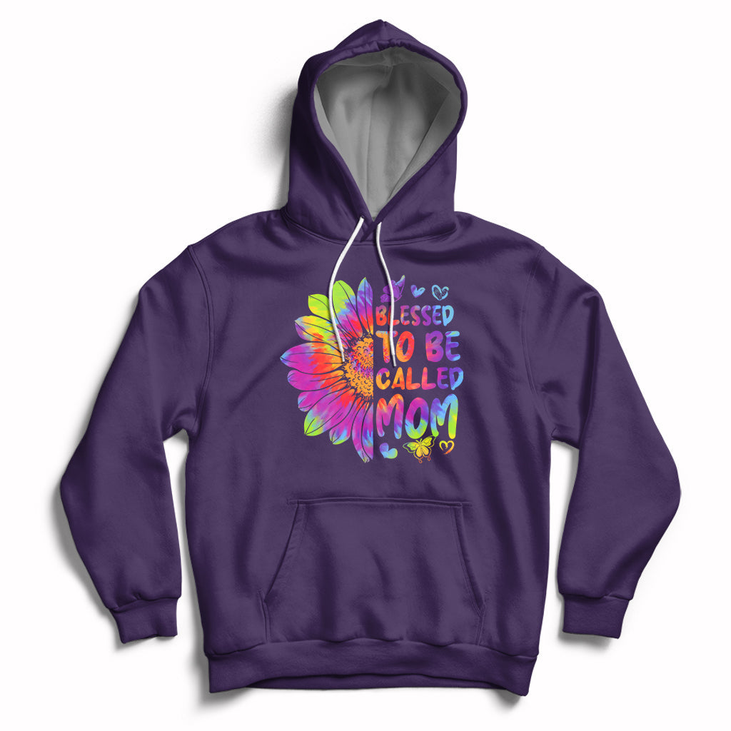 Blessed To Be Called Mom Cute Mother's Day Tie Dye Sunflower Hoodie - Wonder Print Shop