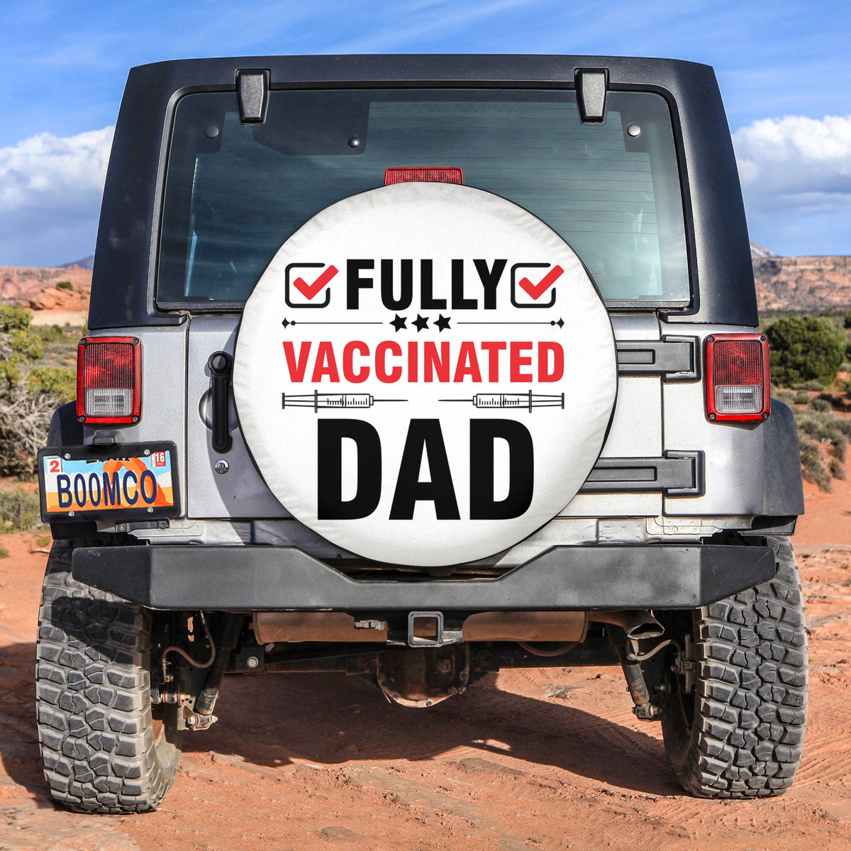 Father's Day Tire Covers -  Fully Vaccinated Dad Spare Tire Cover NO.1 LT8 - Wonder Print Shop