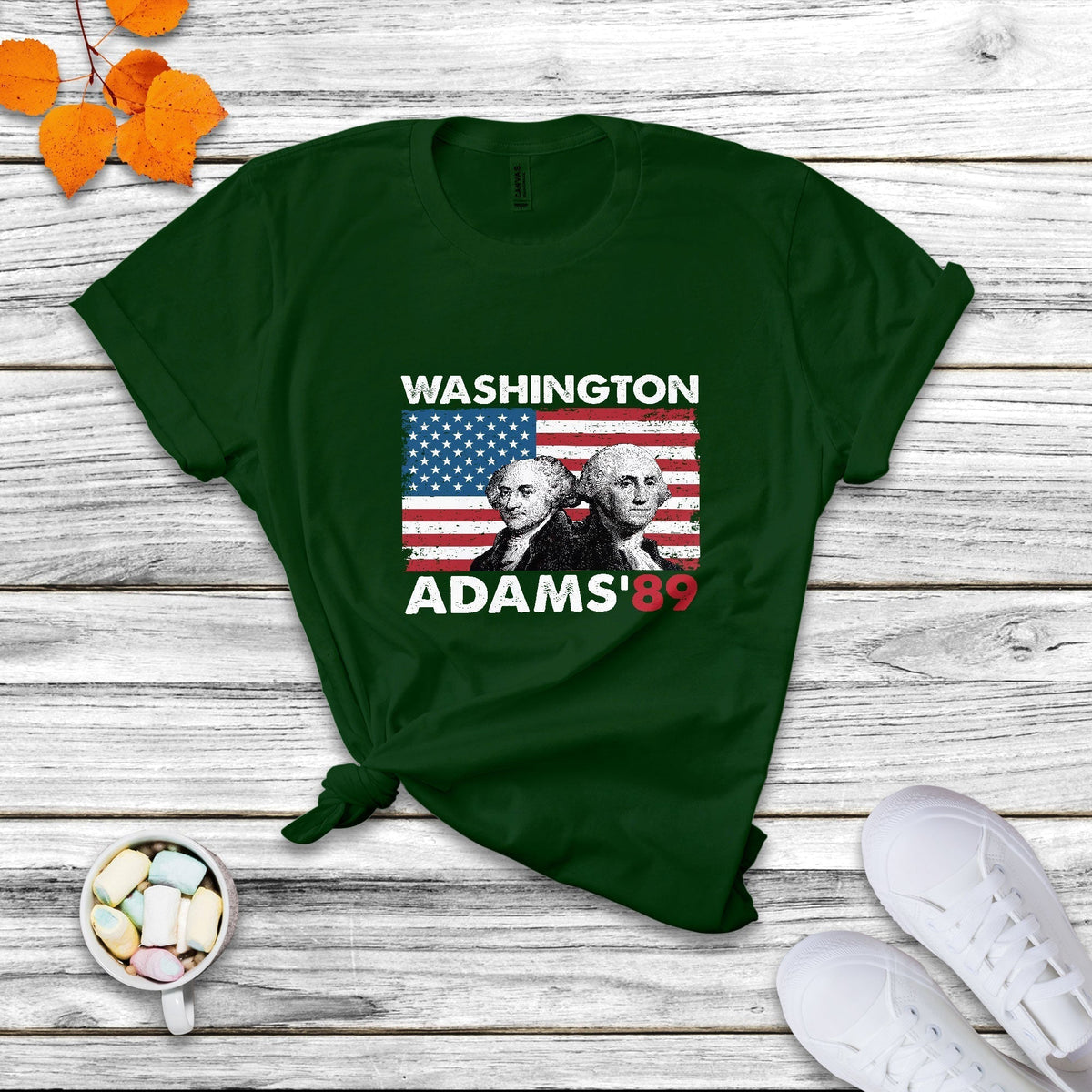 Washington Adams 1789 American Patriots Presidents Day US History US Pride Political T Shirt - Wonder Print Shop