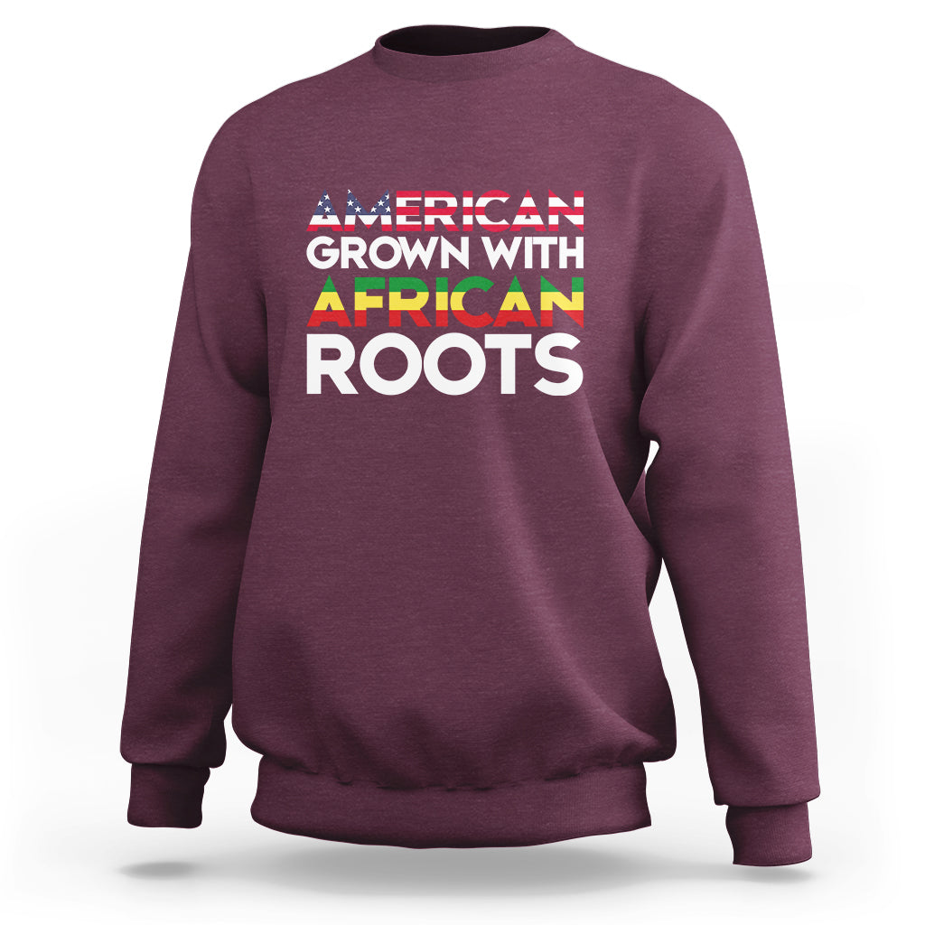 American Grown With African Roots African American Flag Sweatshirt - Wonder Print Shop