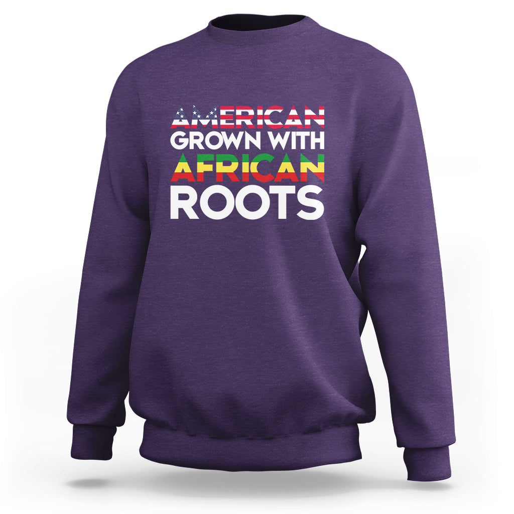 American Grown With African Roots African American Flag Sweatshirt - Wonder Print Shop