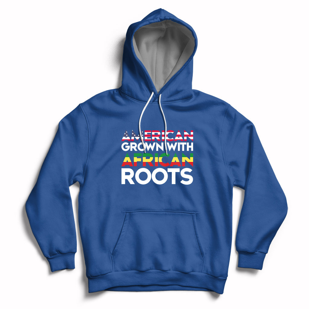 American Grown With African Roots African American Flag Hoodie - Wonder Print Shop