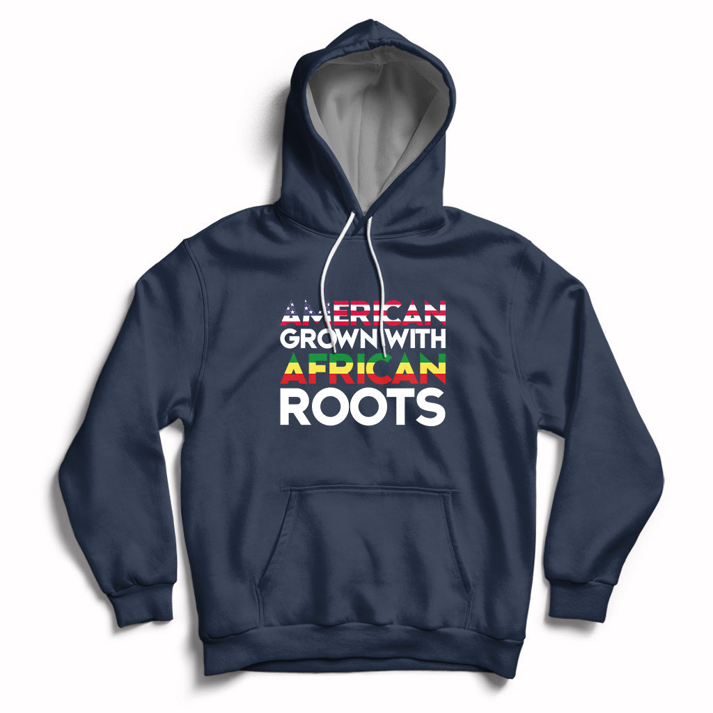 American Grown With African Roots African American Flag Hoodie - Wonder Print Shop