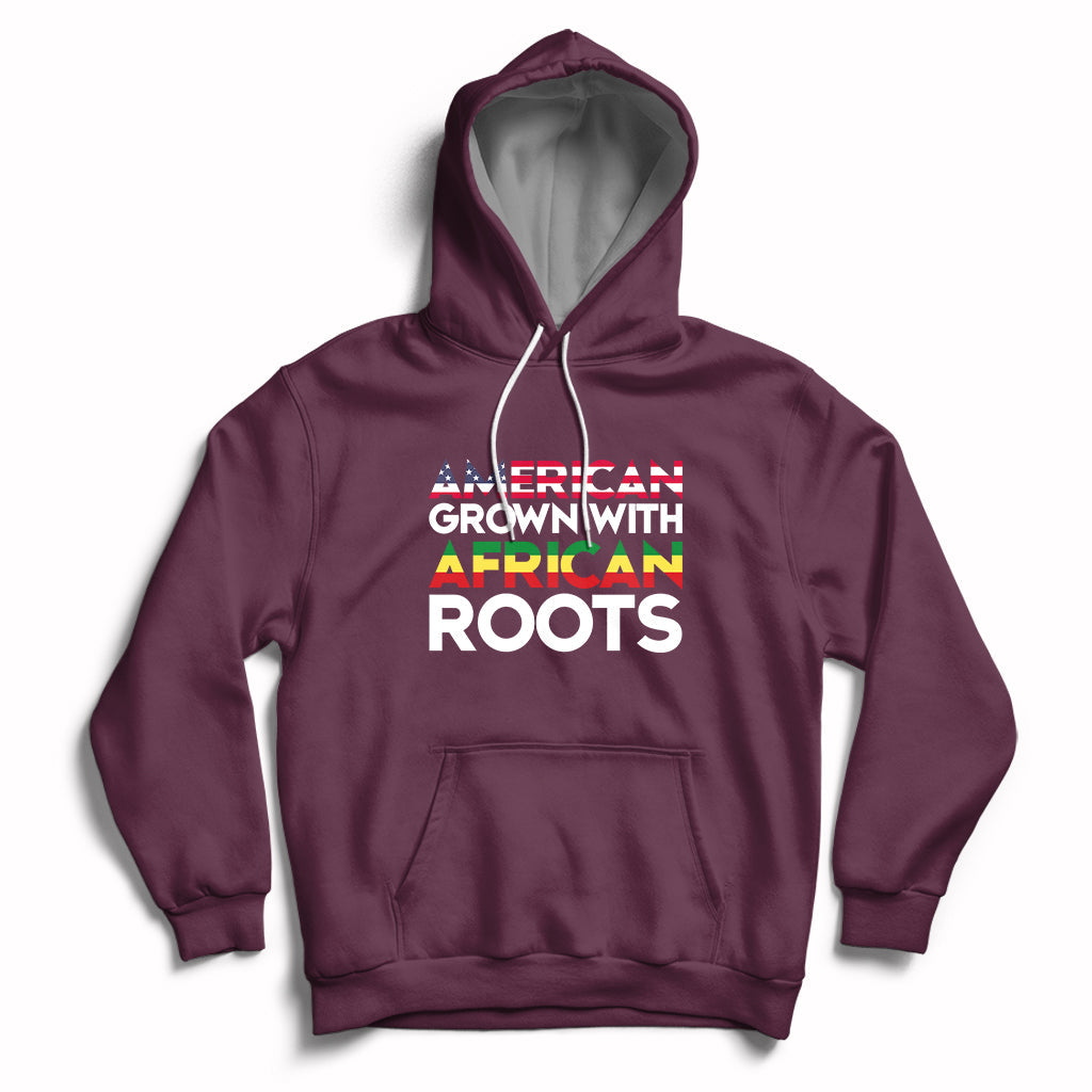American Grown With African Roots African American Flag Hoodie - Wonder Print Shop