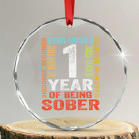 1 Year Of Being Sober Crystal Glass Ornament 1 Year Sobriety Anniversary Addiction Recovery