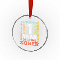1 Year Of Being Sober Crystal Glass Ornament 1 Year Sobriety Anniversary Addiction Recovery