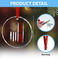 1 Year Sober Crystal Glass Ornament 1 Year Sobriety Anniversary Vintage American Flag