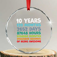 10 Year Old Bday Crystal Glass Ornament 10 Years 120 Months Of Being Awesome 10th Birthday Gifts