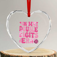 10 Years Old Birthday Girl Heart Crystal Glass Ornament In My Double Digits Era - Wonder Print Shop
