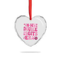 10 Years Old Birthday Girl Heart Crystal Glass Ornament In My Double Digits Era - Wonder Print Shop