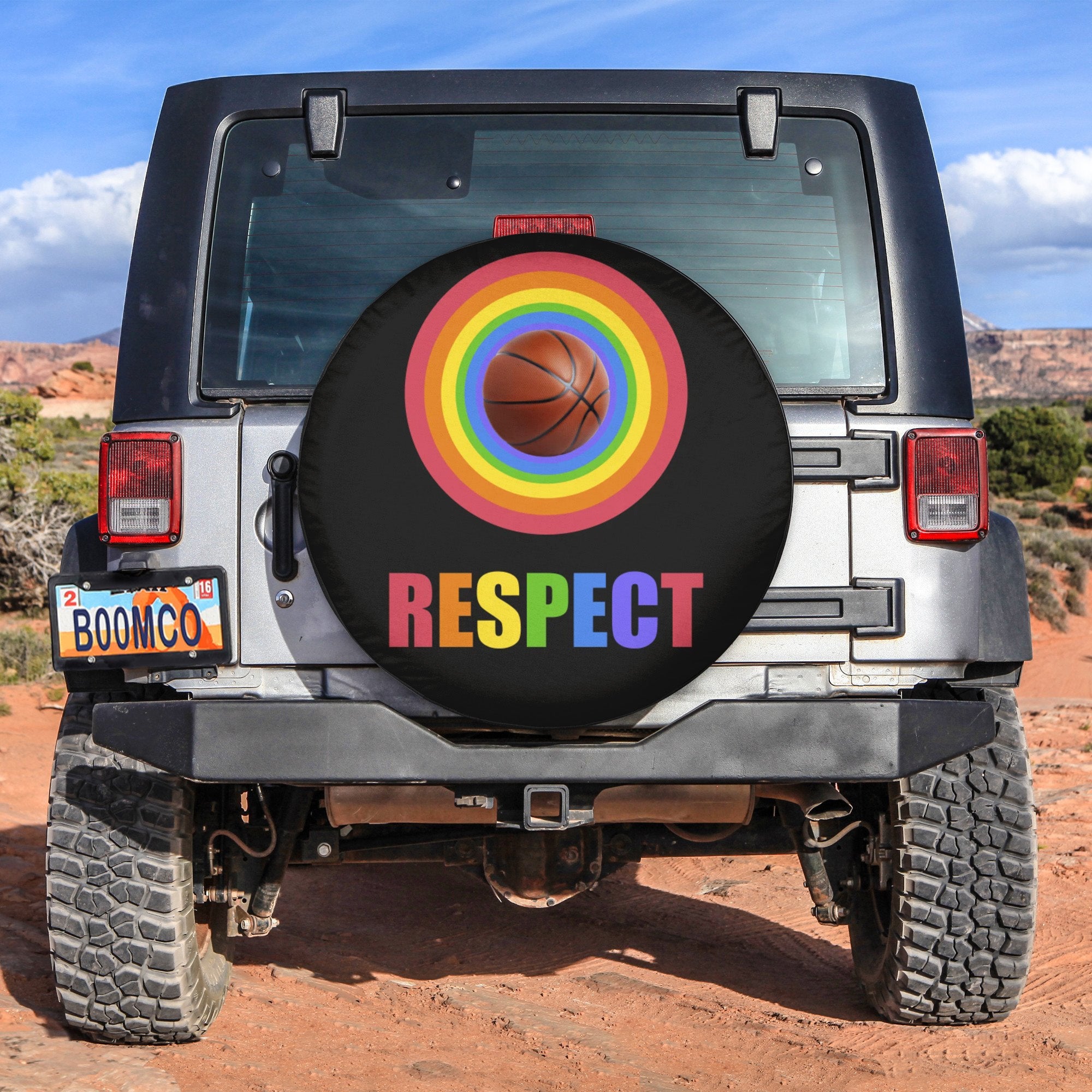 LGBT Tire Covers - Respect The LBBTQA+ Community Even In The Basketball World Spare Tire Cover NO.35 LT8 - Wonder Print Shop