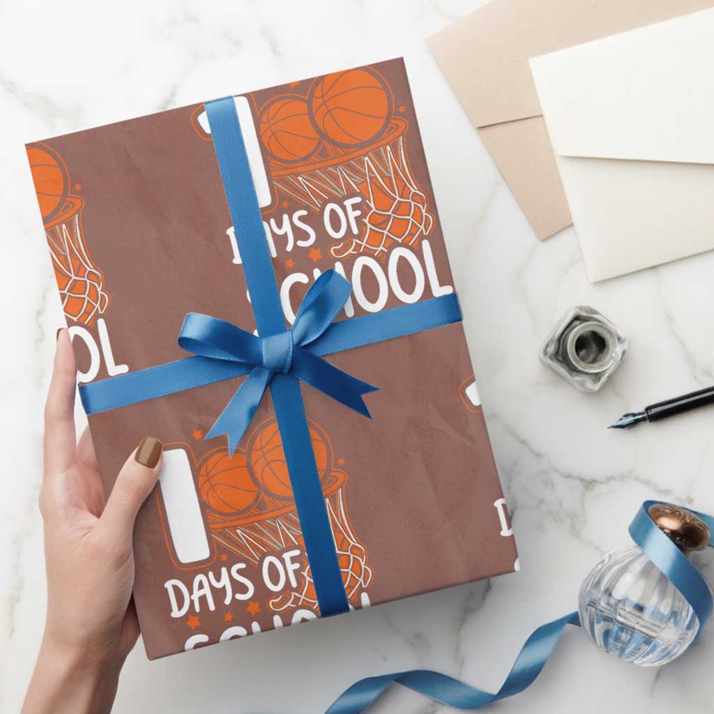 100 Days of Rocking School Basketball Wrapping Paper Roll Cool Kids Sports Gift