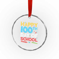 100 Days of School Celebration Crystal Glass Ornament Happy 100th Day Student Teacher Gift