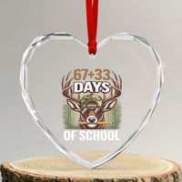 100 Days Of School Heart Crystal Glass Ornament Funny 67 Six Seven Meme Deer School
