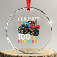 100 Days of School Monster Truck Crystal Glass Ornament Boys Crushing 100th Day Milestone