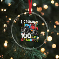 100 Days of School Monster Truck Crystal Glass Ornament Boys Crushing 100th Day Milestone