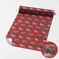 100 Days of School Monster Truck Wrapping Paper Roll Boys Crushing 100th Day Milestone