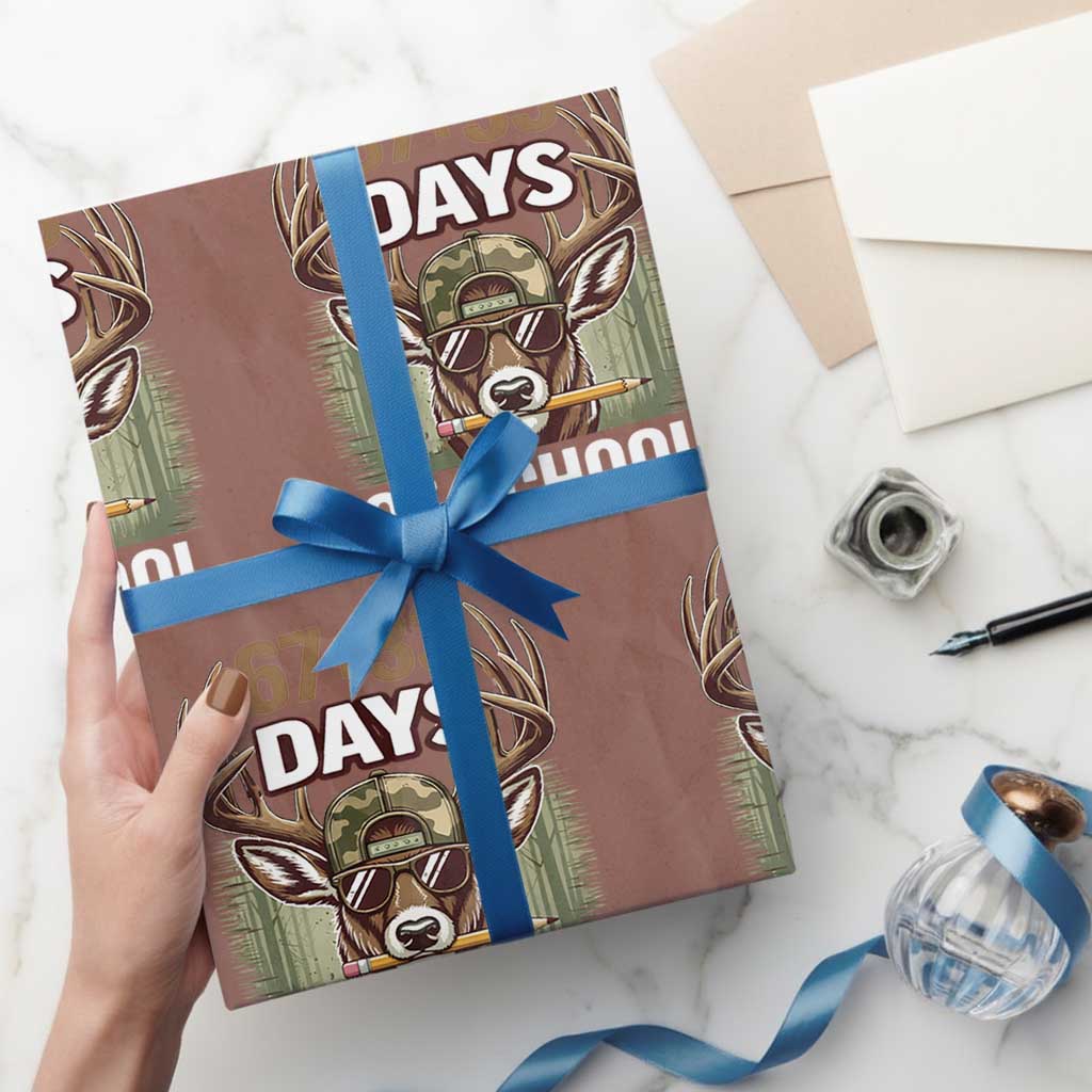 100 Days Of School Wrapping Paper Roll Funny 67 Six Seven Meme Deer School