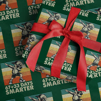 100 Days Smarter Wrapping Paper Roll Funny 67 33 Six Seven Math Teacher Kids 100th Day
