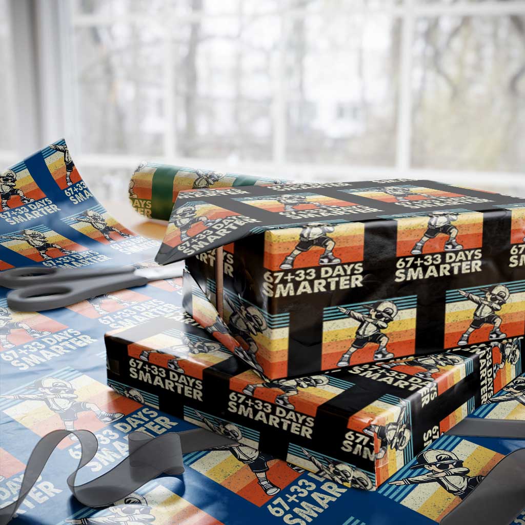 100 Days Smarter Wrapping Paper Roll Funny 67 33 Six Seven Math Teacher Kids 100th Day