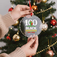 100 Years of Black Excellence 1926 2026 Crystal Glass Ornament Pan-African Raised Fist Pride Honoring Black History Legacy