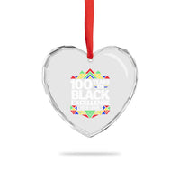 100 Years of Black Excellence 1926 2026 Heart Crystal Glass Ornament African Tribal Pattern Heritage Celebrating Black History