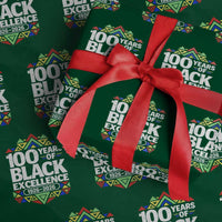 100 Years of Black Excellence 1926 2026 Wrapping Paper Roll African Tribal Pattern Heritage Celebrating Black History