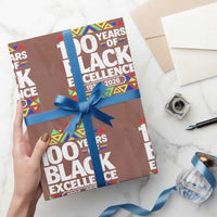 100 Years of Black Excellence 1926 2026 Wrapping Paper Roll African Tribal Pattern Heritage Celebrating Black History