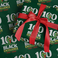 100 Years of Black Excellence 1926 2026 Wrapping Paper Roll Pan-African Raised Fist Pride Honoring Black History Legacy