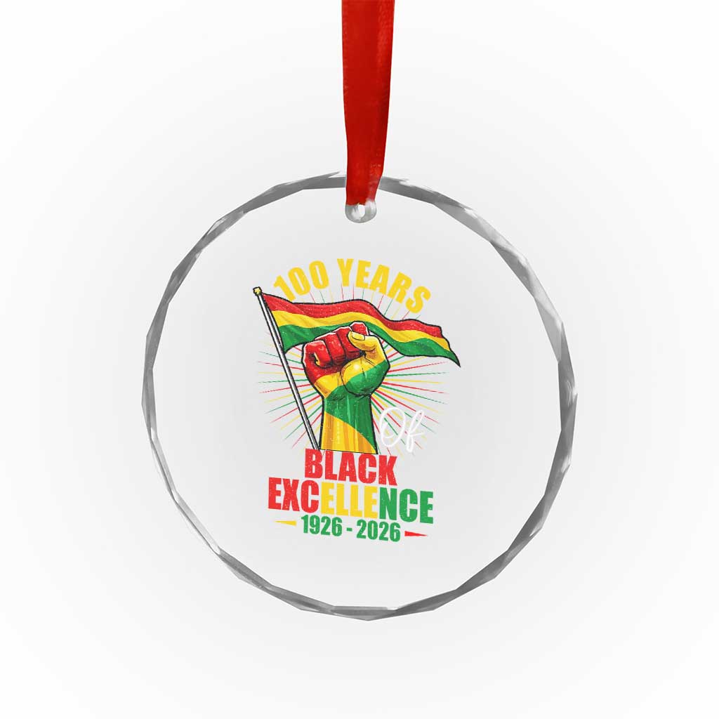 100 Years Of Black Excellence Crystal Glass Ornament Centennial Black History Month