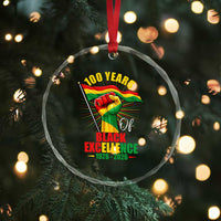 100 Years Of Black Excellence Crystal Glass Ornament Centennial Black History Month