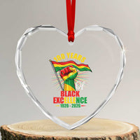 100 Years Of Black Excellence Heart Crystal Glass Ornament Centennial Black History Month