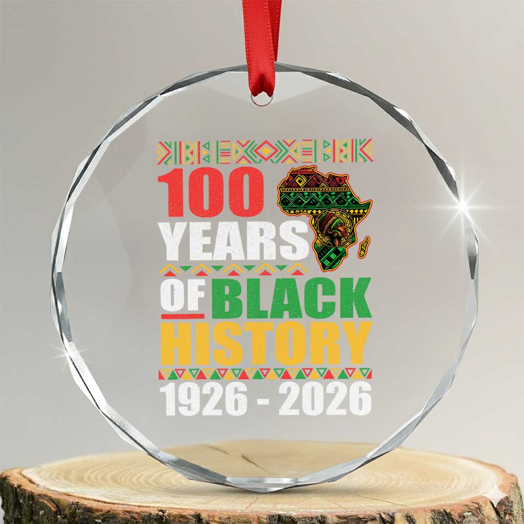 100 Years Of Black History 1926 2026 Centennial Crystal Glass Ornament Africa Map