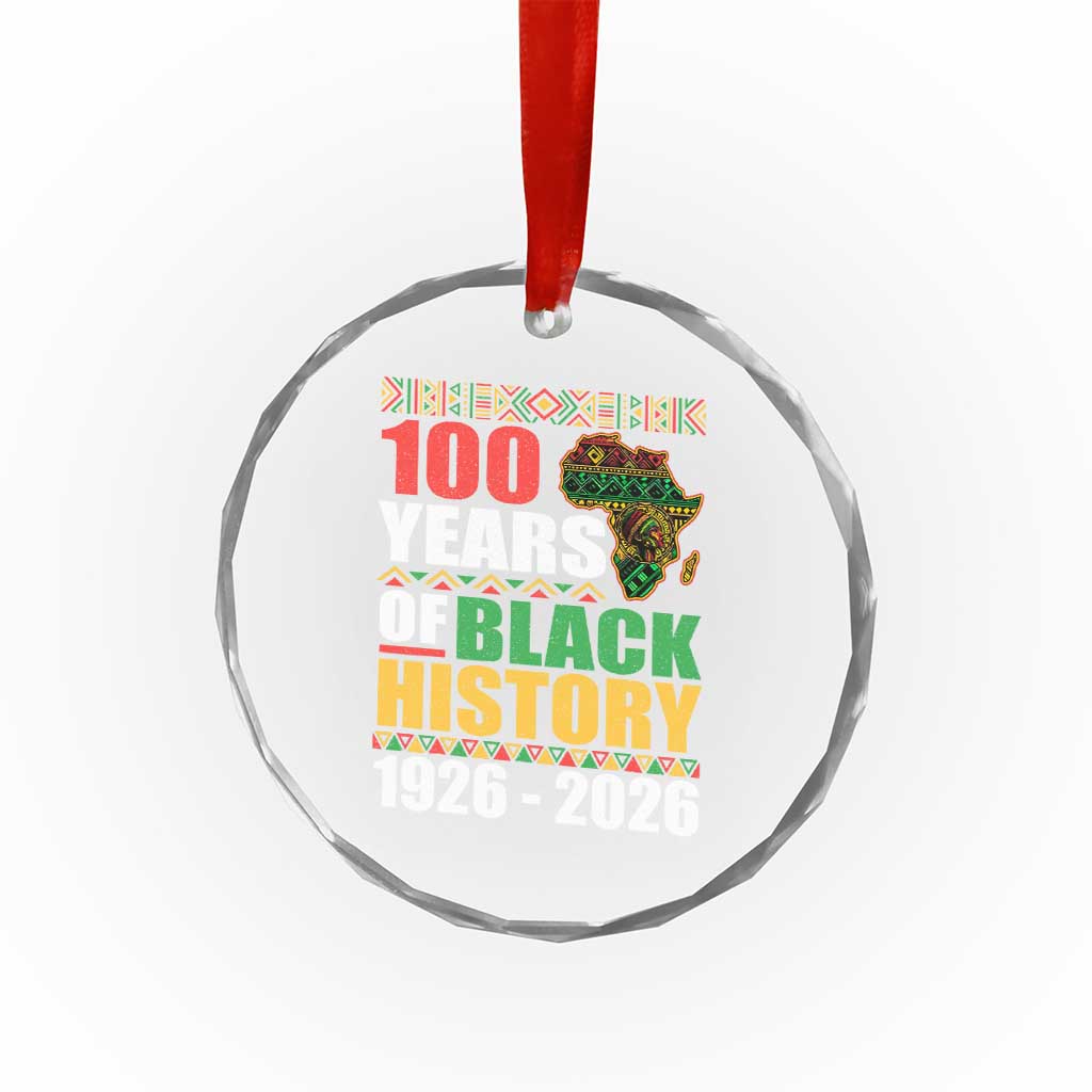 100 Years Of Black History 1926 2026 Centennial Crystal Glass Ornament Africa Map