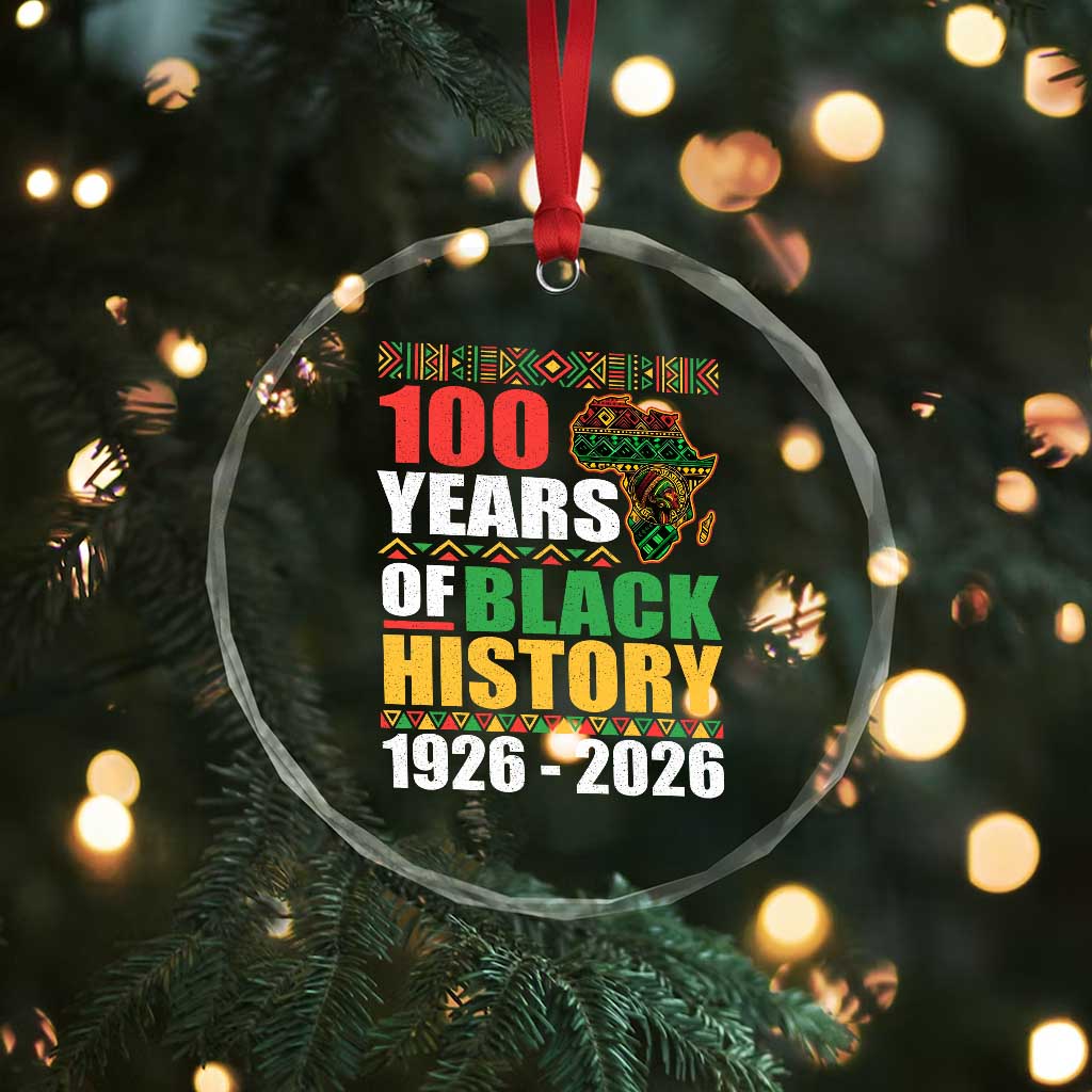 100 Years Of Black History 1926 2026 Centennial Crystal Glass Ornament Africa Map