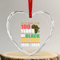 100 Years Of Black History 1926 2026 Centennial Heart Crystal Glass Ornament Africa Map