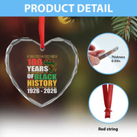 100 Years Of Black History 1926 2026 Centennial Heart Crystal Glass Ornament Africa Map