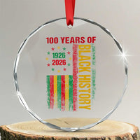 100 Years Of Black History Crystal Glass Ornament Centennial Milestone Vintage African American Flag