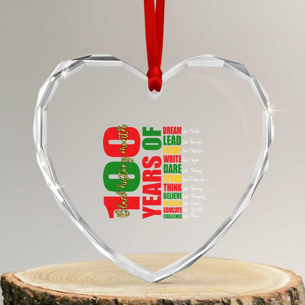 100 Years Of Black History Heart Crystal Glass Ornament African American Historical Figures African American Teacher