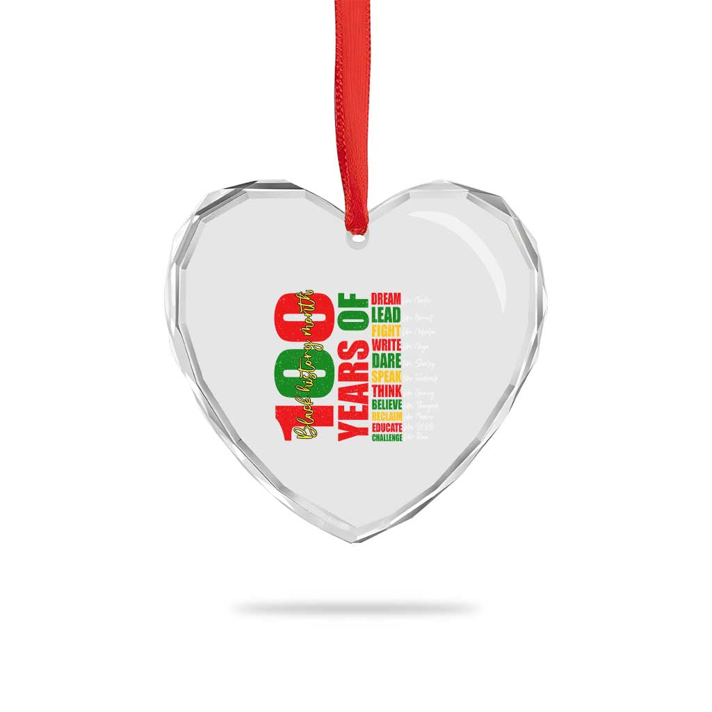 100 Years Of Black History Heart Crystal Glass Ornament African American Historical Figures African American Teacher