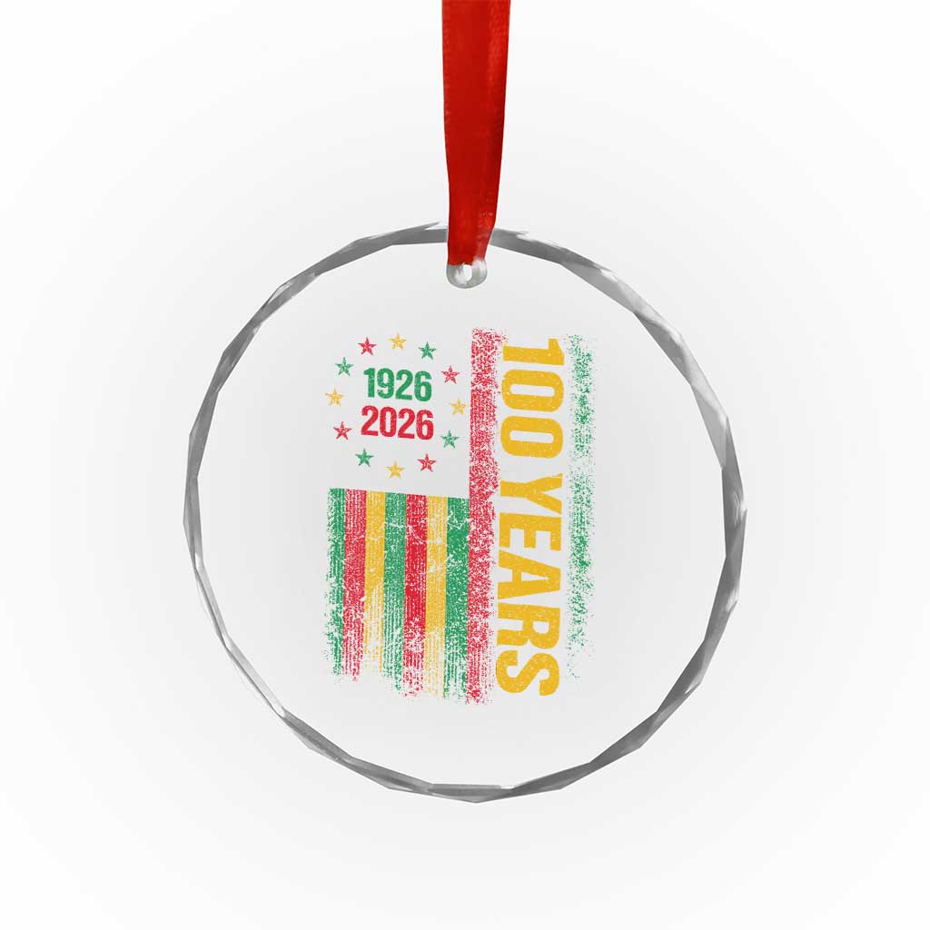 100 Years Of Black History Month Crystal Glass Ornament African American Centennial Milestone American Flag