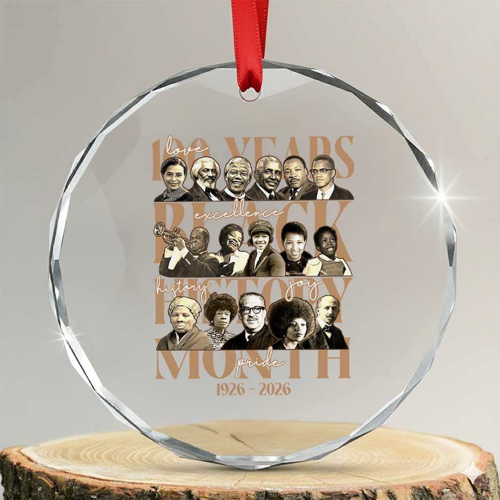 100 Years Of Black History Month Crystal Glass Ornament African American Historical Figures