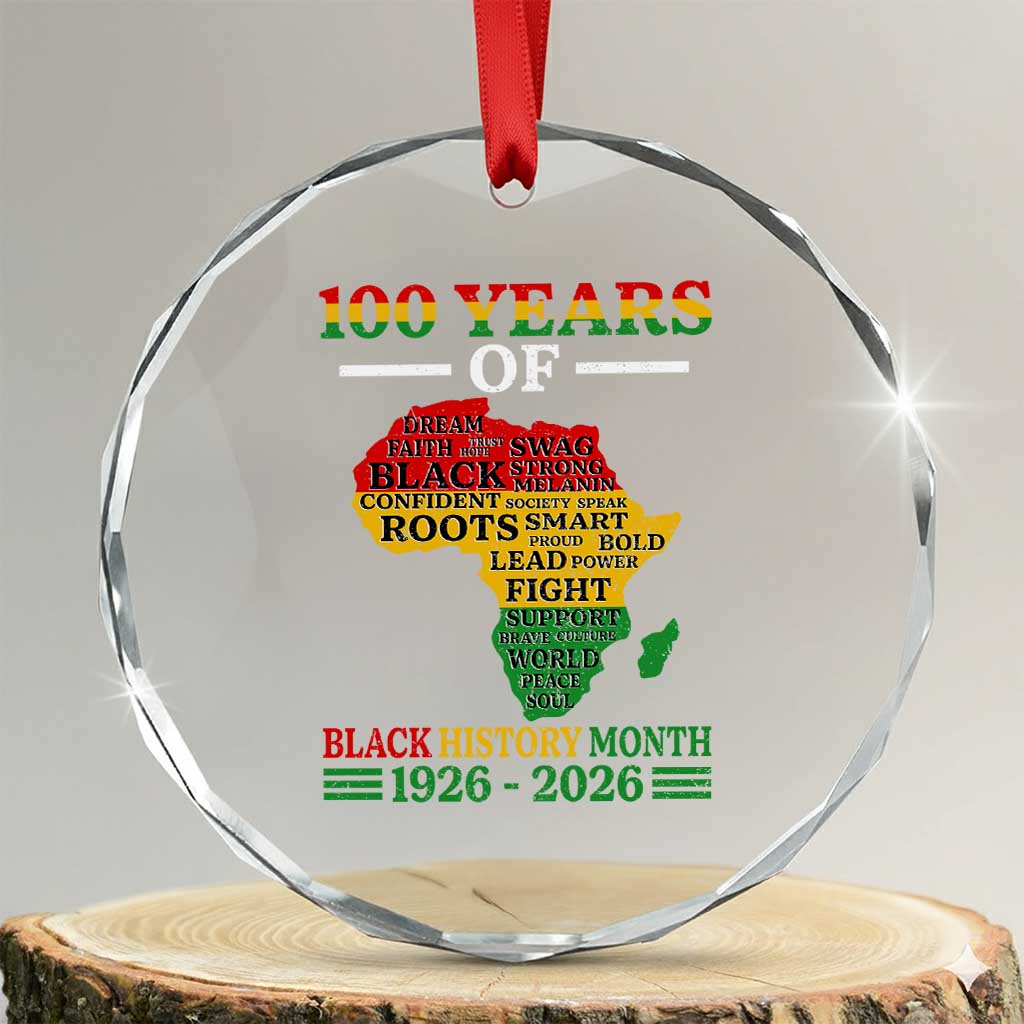 100 Years Of Black History Month Crystal Glass Ornament Centennial Of Black Culture