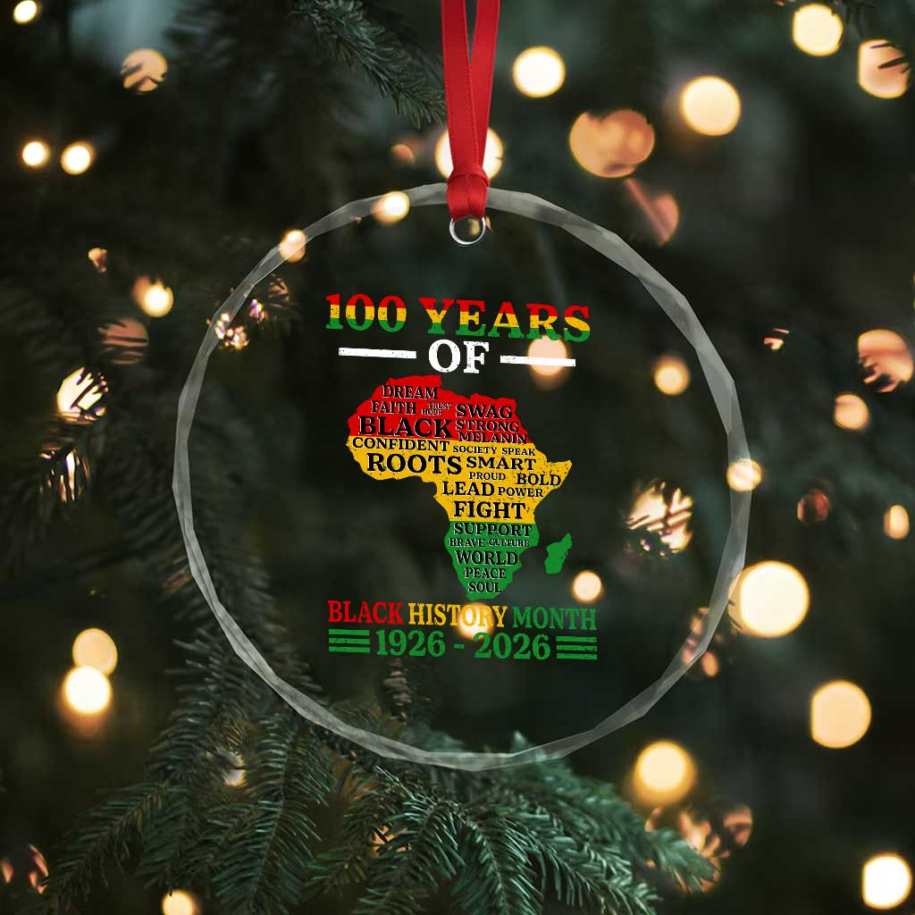 100 Years Of Black History Month Crystal Glass Ornament Centennial Of Black Culture