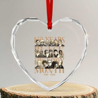 100 Years Of Black History Month Heart Crystal Glass Ornament African American Historical Figures