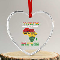 100 Years Of Black History Month Heart Crystal Glass Ornament Centennial Of Black Culture