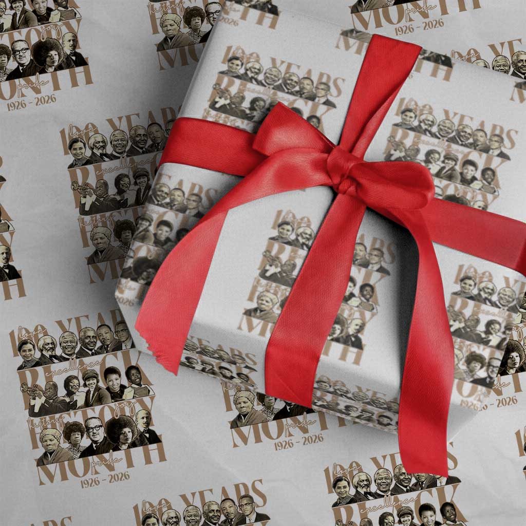 100 Years Of Black History Month Wrapping Paper Roll African American Historical Figures