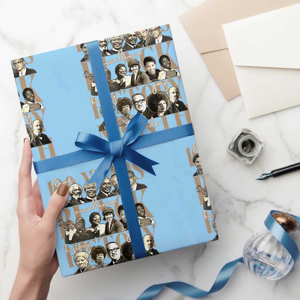100 Years Of Black History Month Wrapping Paper Roll African American Historical Figures