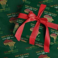 100 Years Of Black History Month Wrapping Paper Roll Centennial Of Black Culture